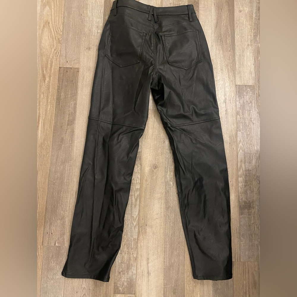 Good American Black Faux Leather Pants